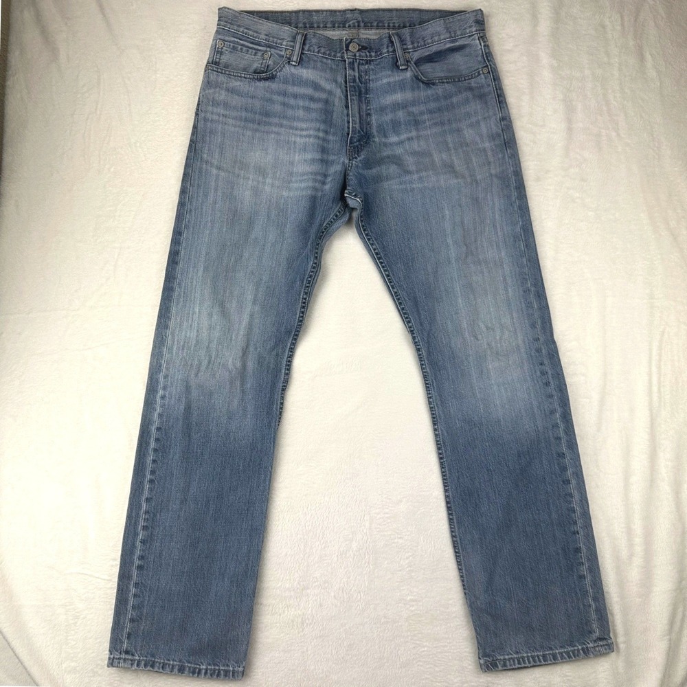 Levis Jeans Mens 514 Straight Fit 36x34 Blue‎ Light Wash Denim Cotton 5-Pocket